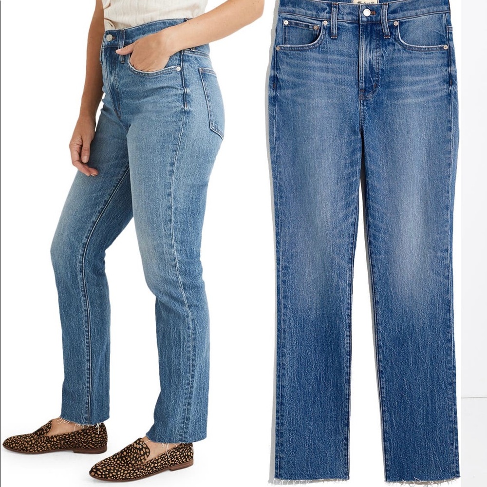 Madewell Perfect Vintage Raw Hem Straight Denim Jeans - size 31